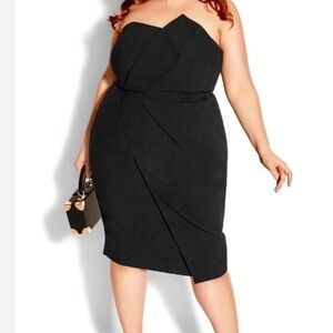 City Chic Black Strapless Dress